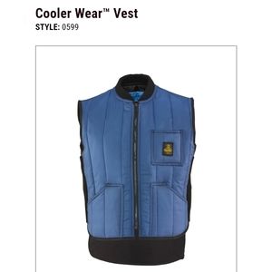 RefrigiWear Cooler Wear Vest, Navy Blue, Medium